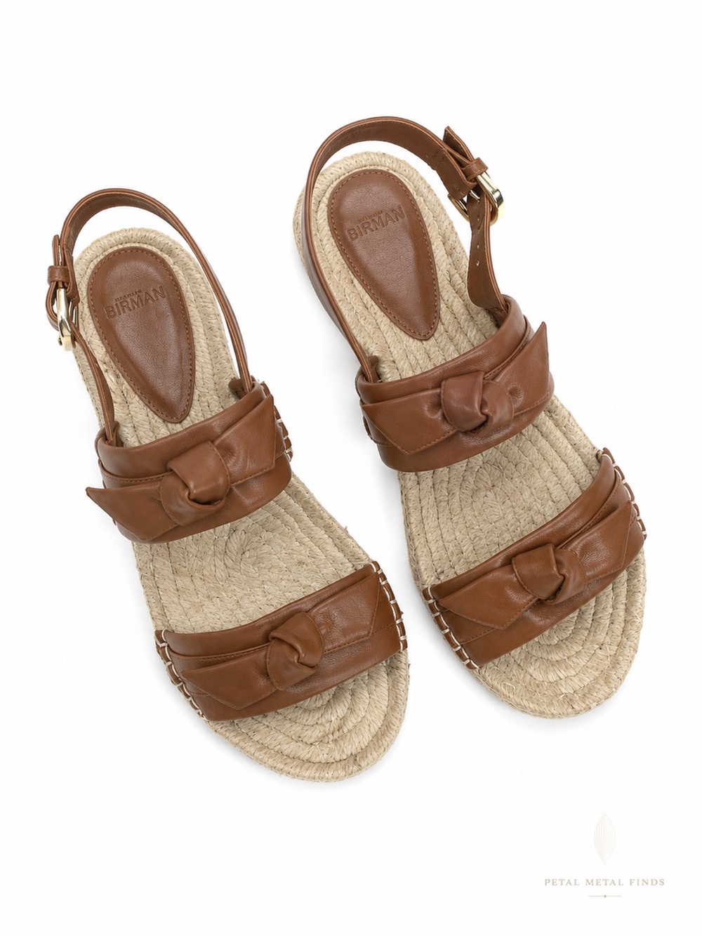 Alexandre Birman Clarita Bow‎ Leather Espadrille Slingback Flat Sandal EU 37.5